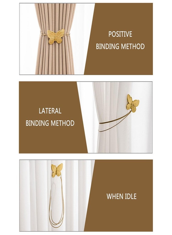 Haoyull 2Pcs Magnet Curtain Tiebacks Butterfly Clip Holdbacks Fastening Straps Window Drapery Holdbacks Buckles Home Decors - Image 5